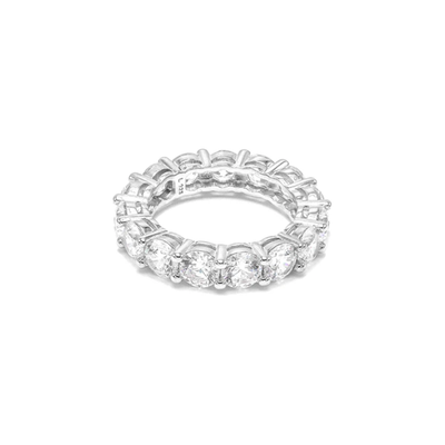 Classic Sterling Silver CZ Diamond Eternity Band