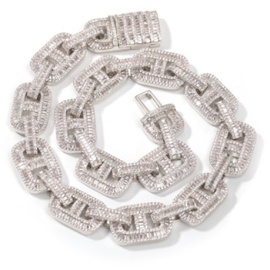 CZ Diamond Mariner Link Necklace