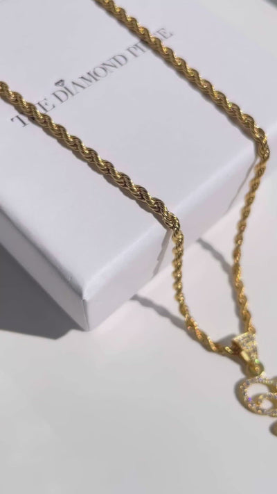 CZ Diamond Vertical Name Necklace
