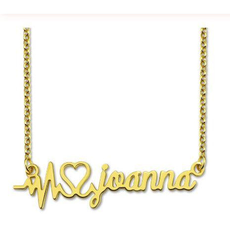 Heartbeat Signature Name Necklace