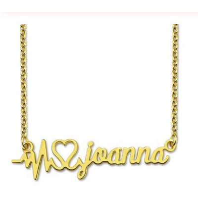 Heartbeat Signature Name Necklace