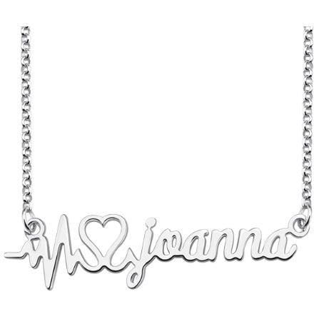 Heartbeat Signature Name Necklace