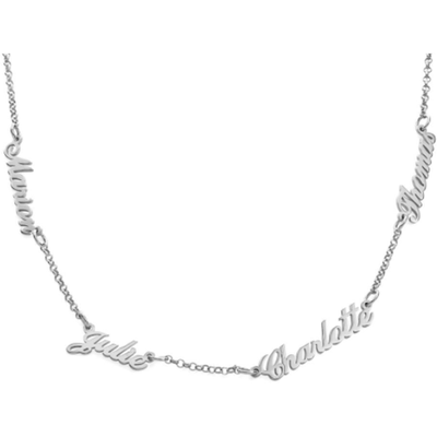 Sterling Silver Personalized Multiple Name Necklace