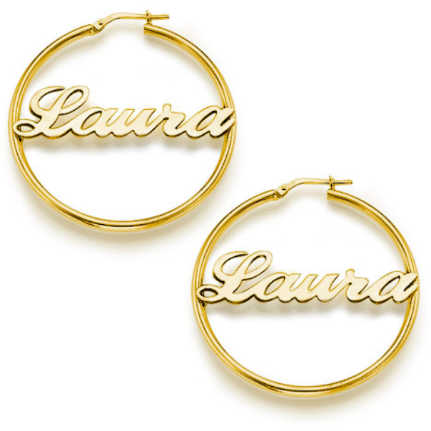 Hoop Name Earrings -.925 Sterling Silver