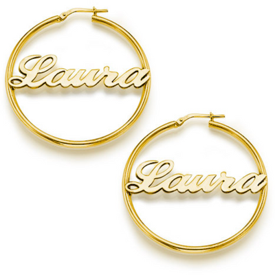 Hoop Name Earrings -.925 Sterling Silver