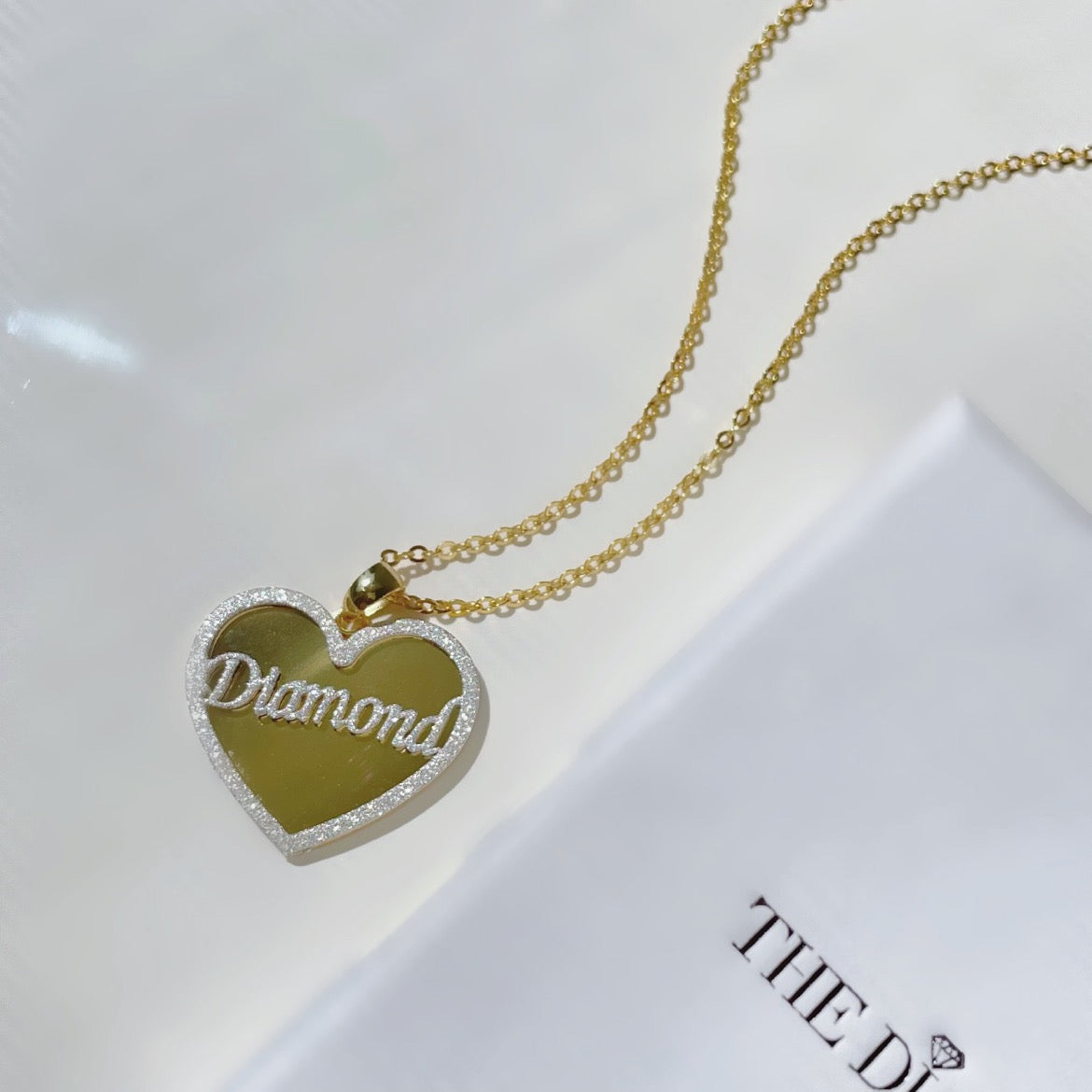 Sterling Silver Sparkling Heart Name Necklace